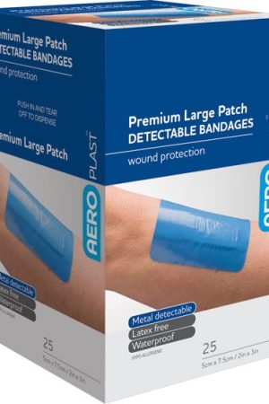 AEROPLAST Premium Detectable Large Patch 7.5 x 5cm Box/25