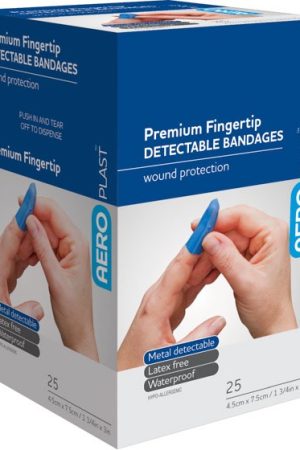 AEROPLAST Premium Detectable Fingertip Dressing 7.5 x 4.5cm Box/25