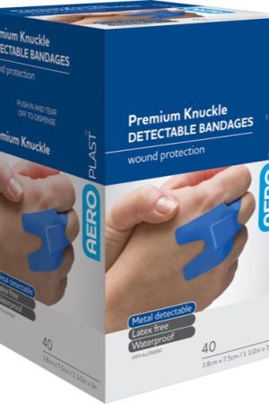 AEROPLAST Premium Detectable Knuckle Dressings 7.5 x 3.8cm Box/40
