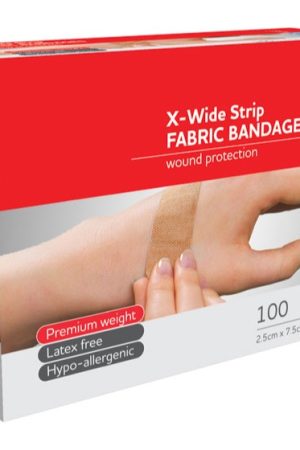 AEROPLAST PREMIUM FABRIC BANDAGES X-Wide Strip Box 100