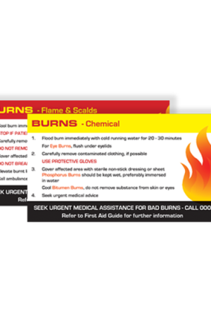 AEROGUIDE Burns First Aid Card