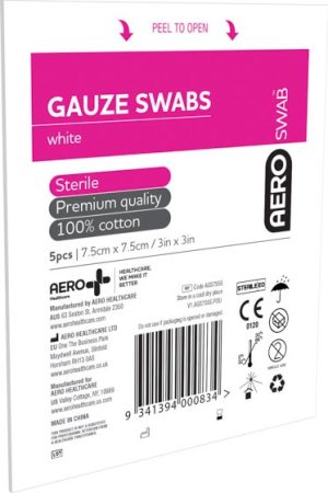 Gauze Swab 5 Pcs White 7.5cm x 7.5cm